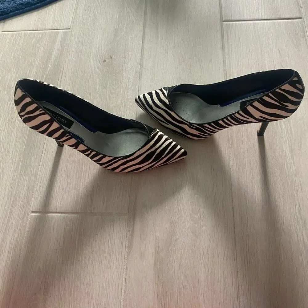 White House Black Market Zebra Size 8 Heels